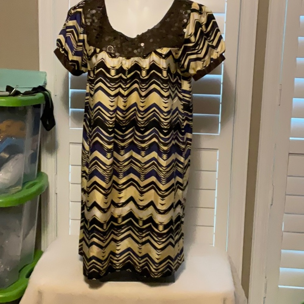 Stylish Black and Cream Mini Dress